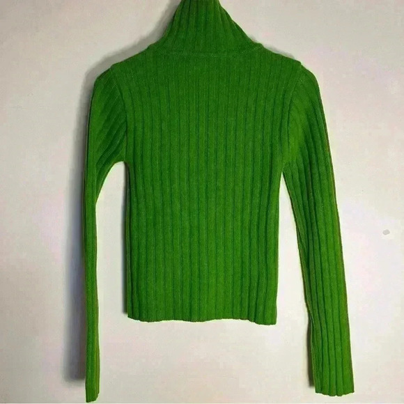 TheOpen Product Zip Turtleneck Knit Top Green Sweater $168 Womens Size 1 Small - Picture 7 of 7